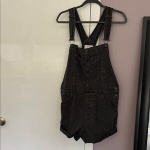 We The Free Charcoal Denim Overalls